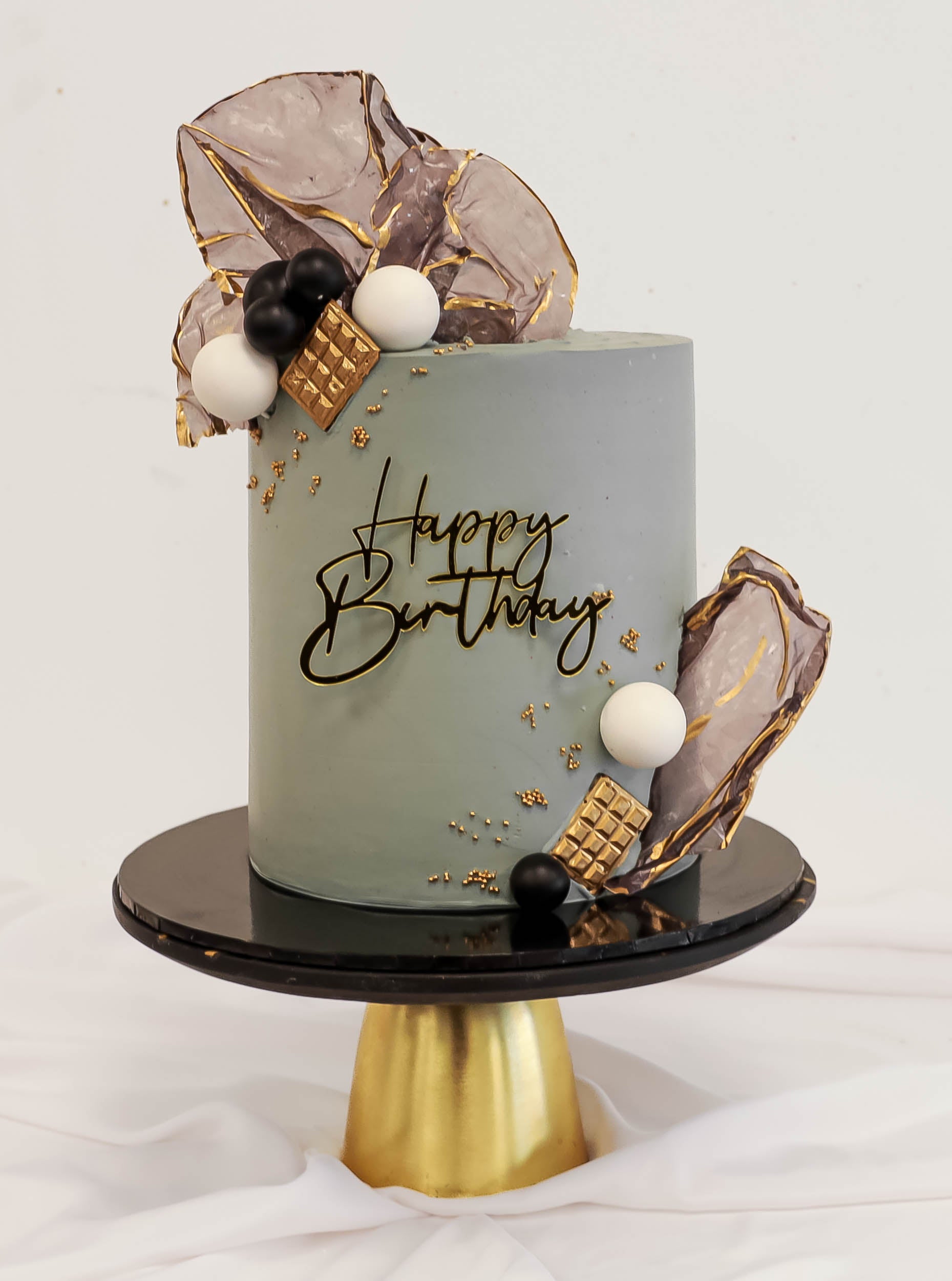 Slate Grey Birthday Cake – Freddie's CakeShop